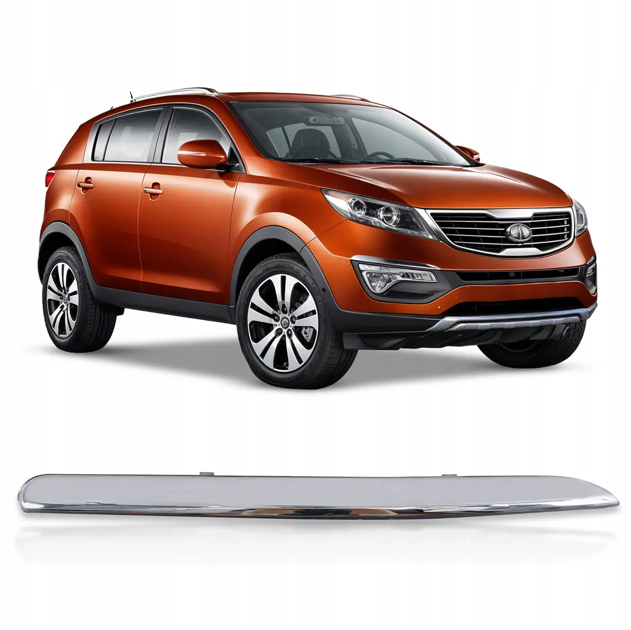Накладка переднего бампера правая Kia Sportage 2010- 2013 серый металлик 865823W010