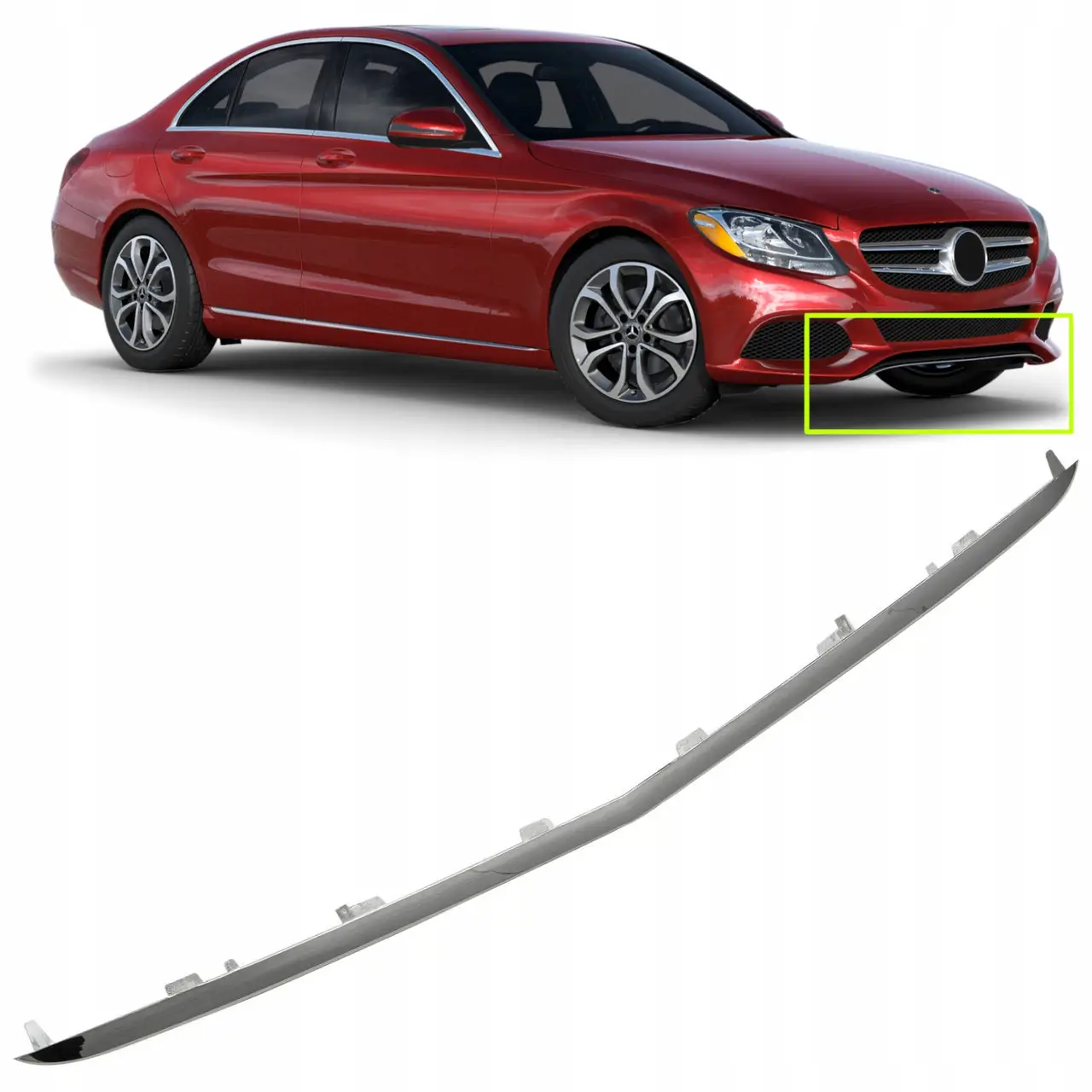 Хром Молдинг переднього бампера Mercedes W205 2014- 2018 A2058850323