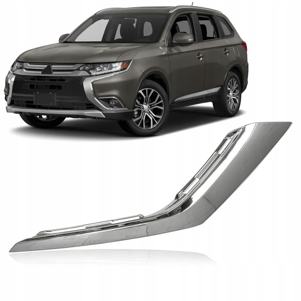Молдинг переднего бампера нижний правый Mitsubishi Outlander 3 2015- хром 6407A144