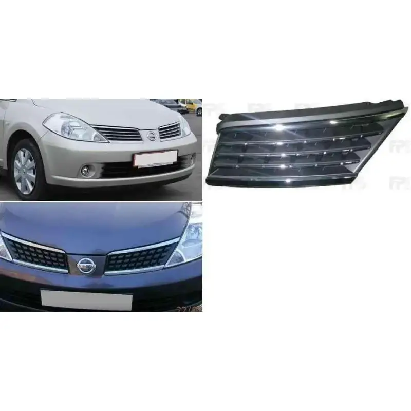 Решітка ліва Nissan Tiida Арабка 2005-2012 62330ED400 смужкою