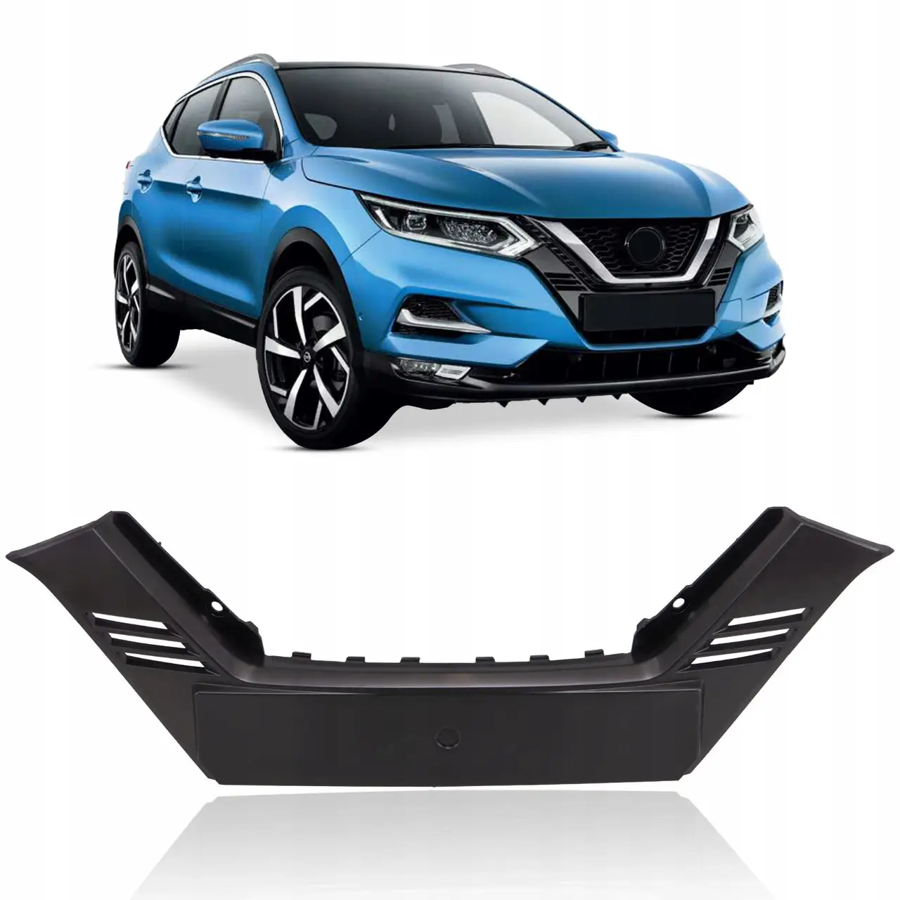 Подиум под номерной Знак Nissan Qashqai 2017-2021 Rogue Sport 2019- Чорний Глянець