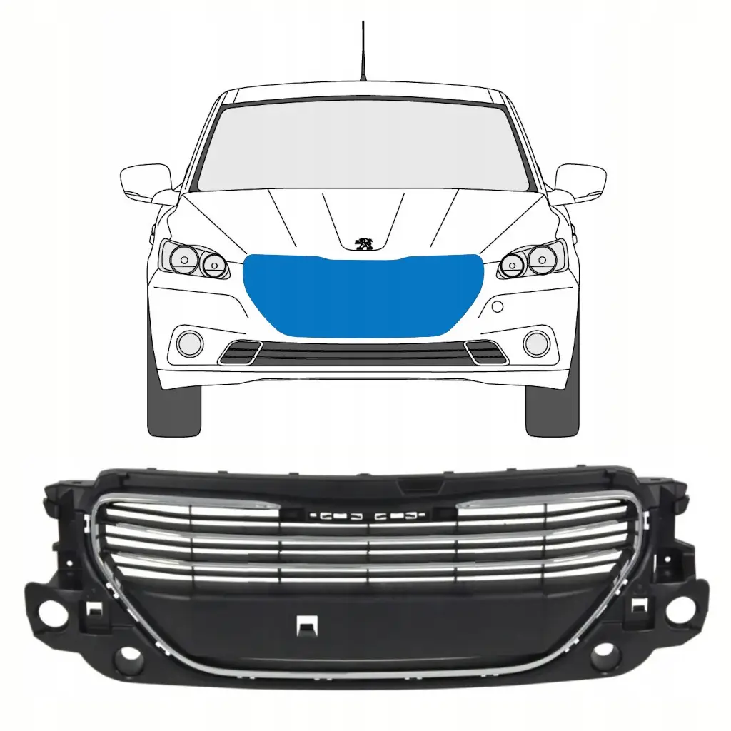Решетка радиатора Peugeot 301 2013-2017, 9676946780