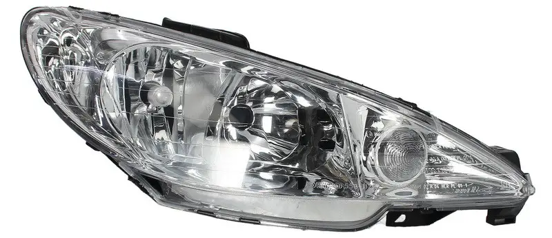 Права фара Peugeot 206 1998-2006 прозоре скло 6205S9