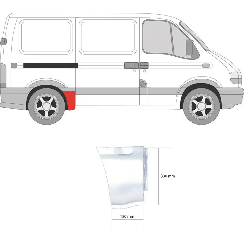 Ремчасть бока передня права Renault Master 2 Opel Movano 1998-2009 коротка база