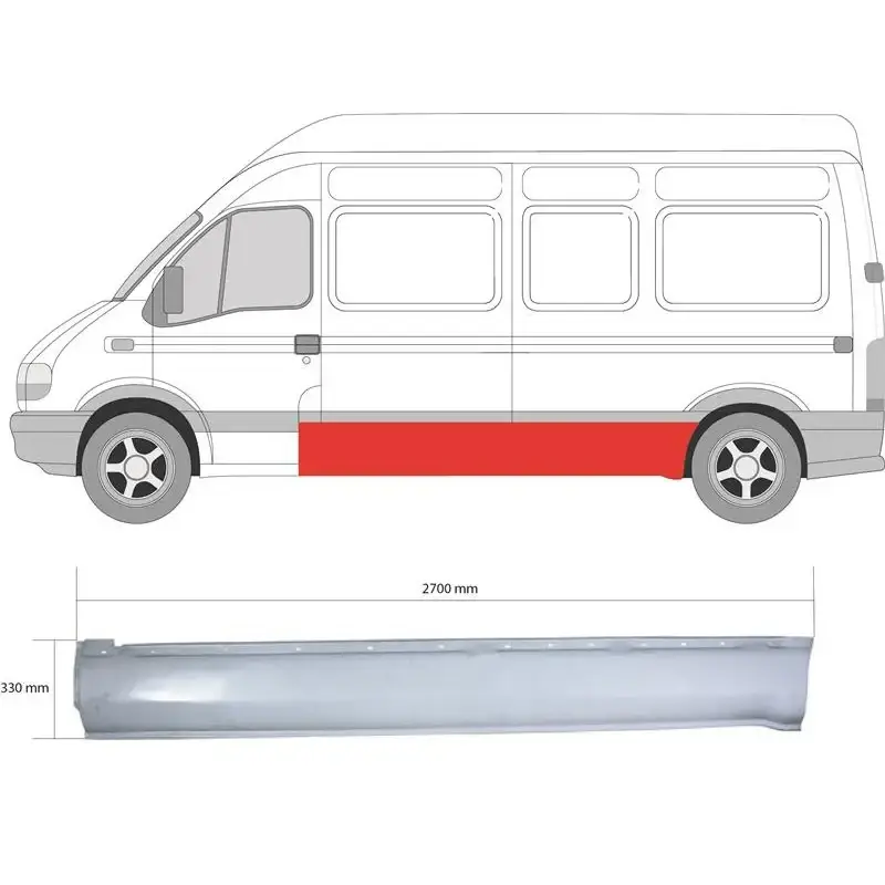 Порог задний левый перед колесом Renault Master 2 Opel Movano 1998-2009