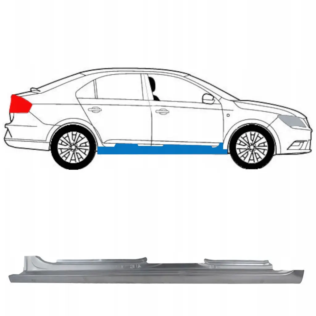 Порог правий Seat Toledo 2012-2019 Skoda Rapid 4 двері