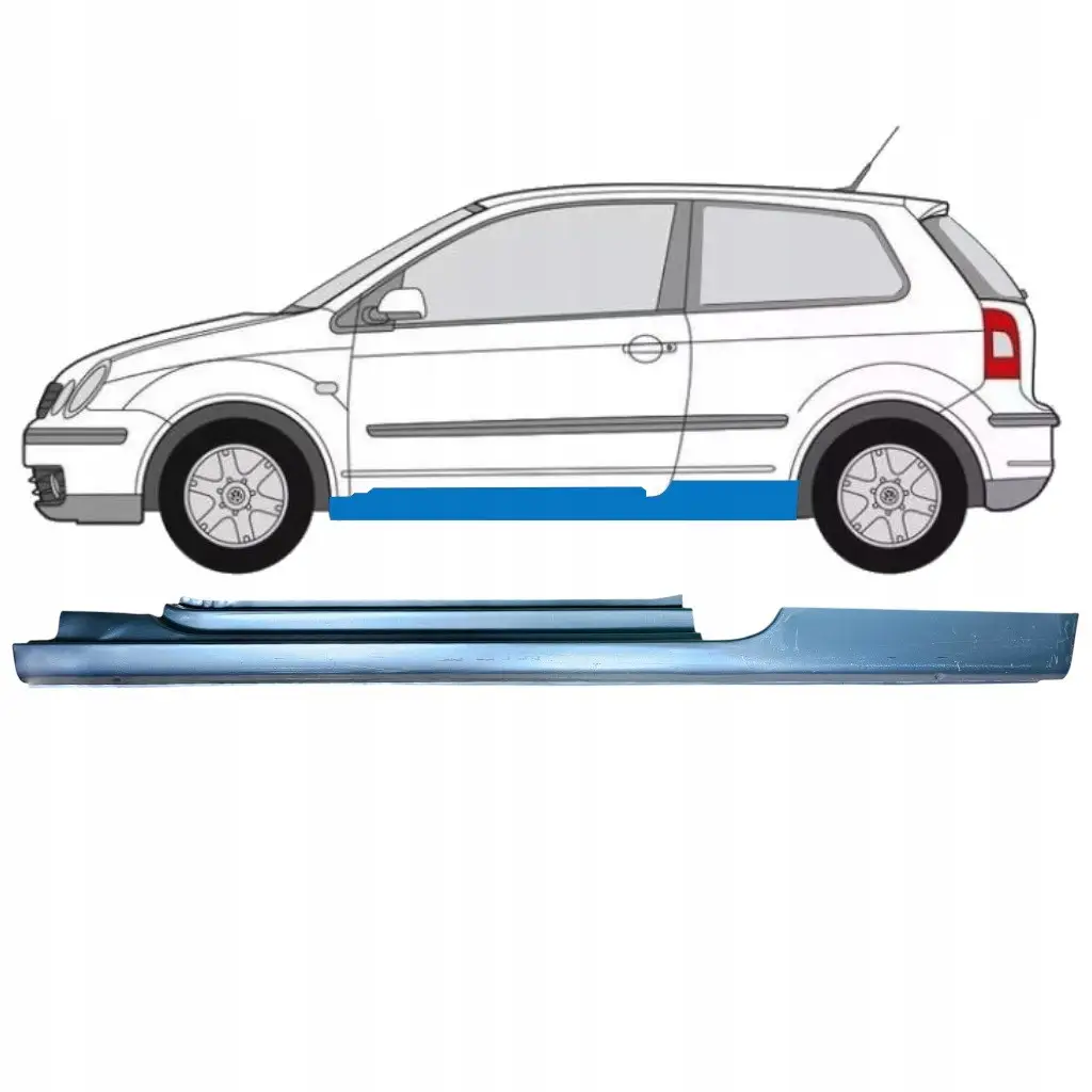 Порог левый Volkswagen Polo 4 2002-2009 хетчбек 3 дверь