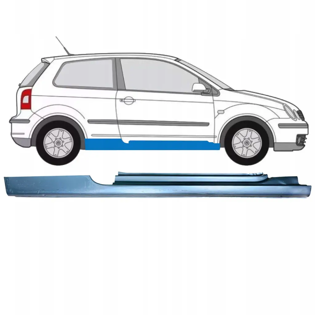Поріг правий Volkswagen Polo 4 2002-2009 хетчбек 3 двері
