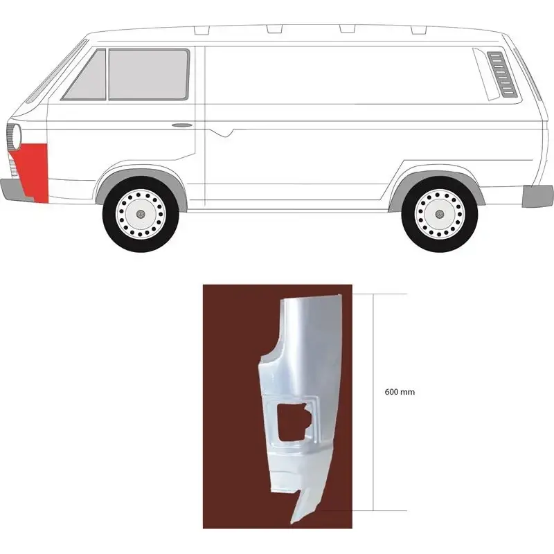 Ремчасть переднього кута ліва Volkswagen Transporter T3