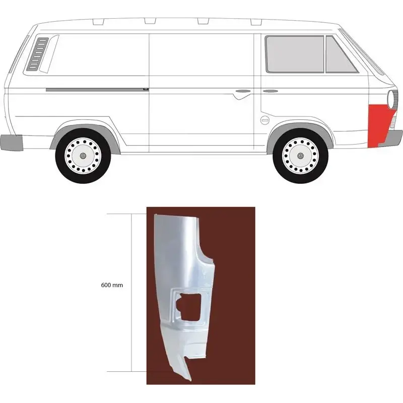 Ремчасть переднього кута права Volkswagen Transporter T3