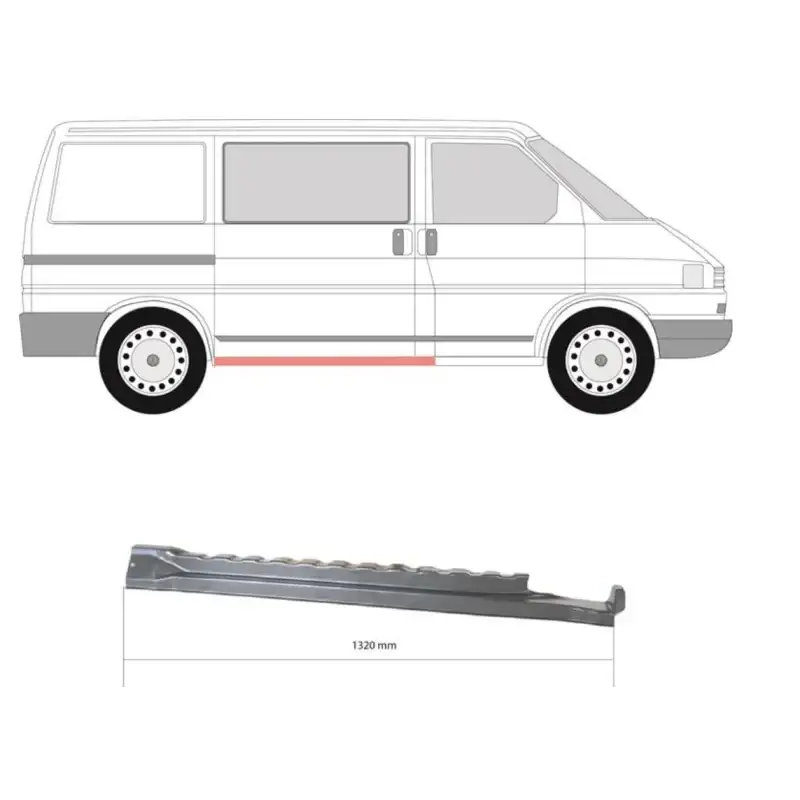 Ремчатка ступени под боковую дверцу правая Volkswagen Transporter T4 1990-2003