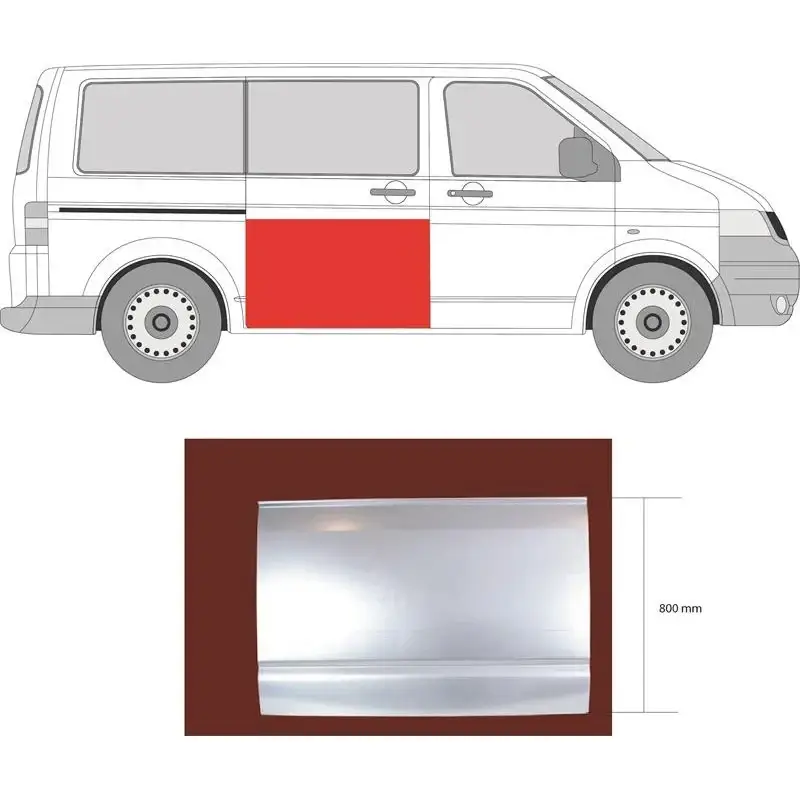 Ремчастина бічних дверей права нижня Volkswagen Transporter T5 2003-2015